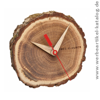 Analoge Tischuhr aus Eichenholz TREE-O-CLOCK - mal ein anderes Werbegeschenk für Ihre Kunden!