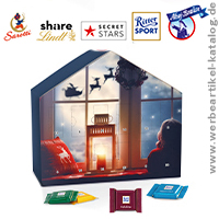 Adventskalender Haus, Motiv Weihnachtstraum als Kundengeschenk Weihnachten, bedruckt mit Ihrem Logo. Adventskalender Haus, Motiv Weihnachtstraum als Kundengeschenk Weihnachten, bedruckt mit Ihrem Logo.