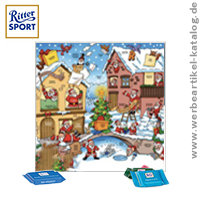 Bedruckte Adventskalender quadratisch - süßer Werbeartikel für Weihnachten , Motiv Rätselstädtchen Bedruckte Adventskalender quadratisch - süßer Werbeartikel für Weihnachten , Motiv Rätselstädtchen