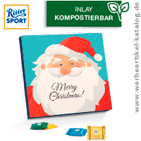 Bedruckte Adventskalender: Täfelchen Adventskalender Ritter Sport, Motiv: Lustiger Weihnachtsmann 