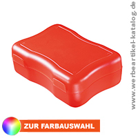Brotzeitdose Wave mittel, praktische Werbeartikel Pausenbox, made in Europe.