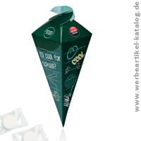 Energy Bag, Werbeartikel Traubenzucker Erdbeergeschmack in Box in Schultüten-Form