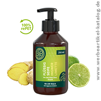 Flüssigseife Ingwer-Limette, im 250 ml Pumpspender mit Ihrem individuellen 4c Etikett als Werbegeartikel! Flüssigseife Ingwer-Limette, im 250 ml Pumpspender mit Ihrem individuellen 4c Etikett als Werbegeartikel!