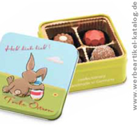 Frohe Ostern - Hab Dich lieb - Pralinen 50 g , als Werbegeschenk Ostern mit Standardmotiv! 