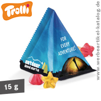 Fruchtgummi Tetraeder, Werbeartikel mit außergewöhnlicher Verpackung Fruchtgummi Tetraeder, Werbeartikel mit außergewöhnlicher Verpackung