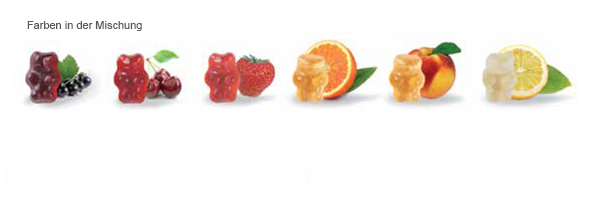 Fruchtsaft-Qualität-Exquisit Gummibärchen, 10g, Werbeartikel Süssigkeiten mit Ihrem Logo bedruckt.