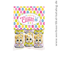 Gold Bunnies im Tütchen - Oster Werbegeschenk mit Ihrem Logo auf dem Reiter! Gold Bunnies im Tütchen - Oster Werbegeschenk mit Ihrem Logo auf dem Reiter!