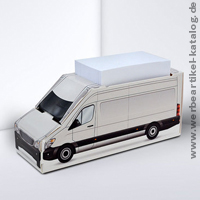 Kartonbox Transporter - ein Werbeartikel bei dem ihre Werbung in originalgetreuer Form umgesetzt werden kann