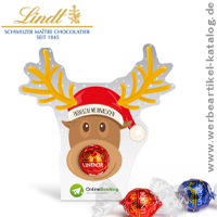 Lindt Lindor in Werbekartonage Rentier - besondere Werbegeschenke Weihnachten! 