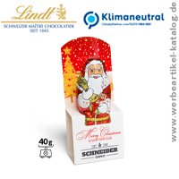 Lindt Schoko Nikolaus 40g - feiner Schokoladennikolaus als Werbegeschenk an Weihnachten. 