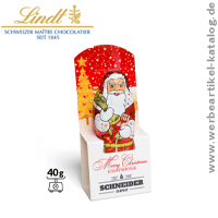 Lindt Schoko Nikolaus 40g - feiner Schokoladennikolaus als Werbegeschenk an Weihnachten. 