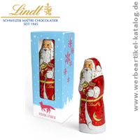 LINDT SCHOKO NIKOLAUS in Werbekartonage - süße Grüße als Werbegeschenk mit Ihrem Logo. 