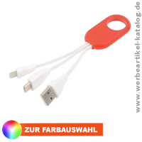 Ladekabel GET THREE, Werbemittel zum Aufladen von elektronischen Geräten Ladekabel GET THREE, Werbemittel zum Aufladen von elektronischen Geräten