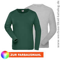 Langarmshirt fr Damen und Herren, Bio Stretch-Longsleeve, als Werbeshirt mit Ihrem Logo bedruckt! 