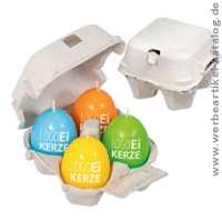 Ein nettes Kundengeschenk zu Ostern - LogoEi Kerze, 4-er Box