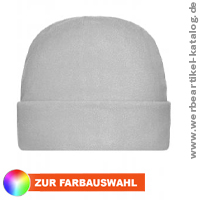 Microfleece Mtze, Werbeartikel fr den Winter, mit breitem Umschlag..