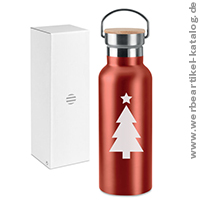 Doppelwandige Trinkflasche Helsinki Weihnachten, mit Ihrem Logo per Lasergravur.