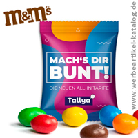 M+Ms Peanuts im Werbetütchen, Marken Erdnüsse zum Knabbern mit Ihrer Werbung!