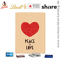 Marken Wand Adventskalender, Motiv Peace & Love - Weihnachtsgeschenke für Kunden mit starken Marken! 