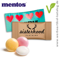 Mentos als Werbeartikel verpackt im individuell bedruckten Flowpack