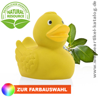 Naturkautschuk-Enten, Werbemittel aus einem nachwachsenden und natrlichen Rohstoff.