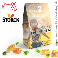 NIMM2 in Standboden-Kartonage -Werbemittel Marken Bonbons mit Ihrem Branding! 