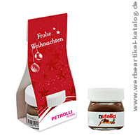 Nutella mit Backrezept - Werbeartikel mit bekannter Marke im symphatischen Miniglas!
