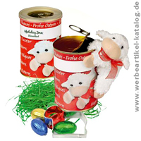 Ein netter Oster Werbeartikel ist die Osterdose mit dem magnetischen Lämmchen. Ein netter Oster Werbeartikel ist die Osterdose mit dem magnetischen Lämmchen.