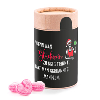 Papierdose Eco Midi Glühweinherzen - Glühwein in der Papierdose als süßes Weihnachtsgeschenk für Kunden.