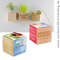 Pflanz-Holz Magnet, als Werbeartikel mit Ihrem Layout