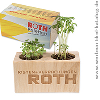 Pflanz-Holz 2er Set, Werbemitel Pflanzen mit Ihrem Logo! Pflanz-Holz 2er Set, Werbemitel Pflanzen mit Ihrem Logo!