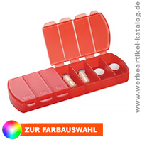 Pillendose Seven Days als Werbeartikel für Arztpraxen oder Apotheken, mit einem Fach für jeden Tag Pillendose Seven Days als Werbeartikel für Arztpraxen oder Apotheken, mit einem Fach für jeden Tag
