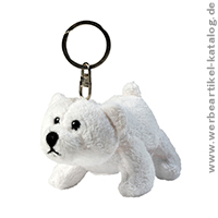 Plüsch Schlüsselanhänger Eisbär Freddy -Werbeartikel mit Ihrem Logo auf dem eingenähten Label. Plüsch Schlüsselanhänger Eisbär Freddy -Werbeartikel mit Ihrem Logo auf dem eingenähten Label.