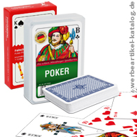 Poker oder Black Jack bedruckte Spielkarten