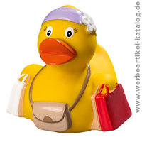 Quietsche-Ente Shopping, niedlicher Werbeartikel mit Ihrem Logo bedruckt