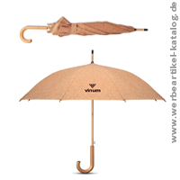 QUORA Regenschirm mit Korkbeschichtung, als Werbegeschenk mit Ihrem Logo.