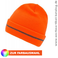 Reflective Beanie - reflektierender Werbeartikel Mütze mit Logo