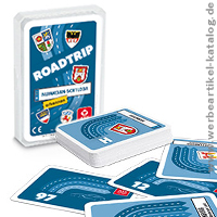 Reisespiel Road Trip Nummernschilder - als Werbeartikel für das Reisen im Auto, bedruckt mit Ihrem individuellen Layout