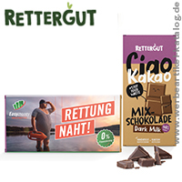 Rettergut Schokolade, besondere Schokolade mit Ihrem individuellen Branding. 