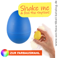 RHYTHMUS-EI SHAKE IT - musikalischer Werbeartikel, bedruckt mit Ihrem Logo!