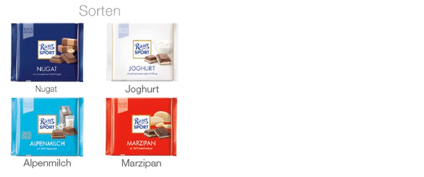 Ritter Sport 100 g, Marken Schokolade  als Werbeartikel.