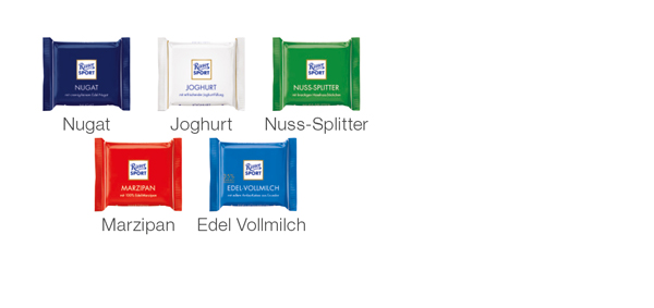 Ritter Sport Mini individuell, leckere Marken Schokolade mit Ihrer Werbung