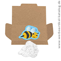Samenpapier Biene Brummi als Streuartikel mit dem sich Unternehmen stark für die Umwelt machen  können!  