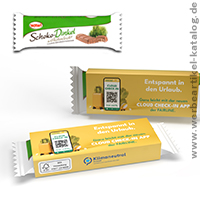 Schoko-Dinkel Riegel, süßer Werbeartikel für Zwischendurch! Schoko-Dinkel Riegel, süßer Werbeartikel für Zwischendurch!