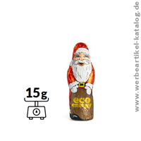 Schoko Weihnachtsmann, klein - bedruckt mit Ihrer individuellen Werbung. Schoko Weihnachtsmann, klein - bedruckt mit Ihrer individuellen Werbung.