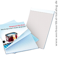 Schreibblock mit indivduellem Umschlag oder Deckel, als Werbeartikel in Ihrem Layout