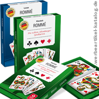 Spielkarten Romme, bedruckt mit Ihrer Werbung!
Spielkarten Romme, bedruckt mit Ihrer Werbung!