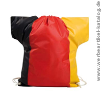 Sportbeutel Trikot Deutschlandfarben, als Werbeartikel bedruckt mit Ihrem Logo!