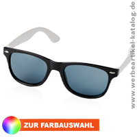 Sun Ray Sonnenbrille mit weißen Bügeln, Sommer Werbemittel mit Ihrem Branding! 