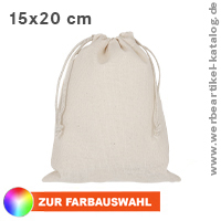 Schraubensäckchen, bzw. Zuziehbeutel mit Werbung